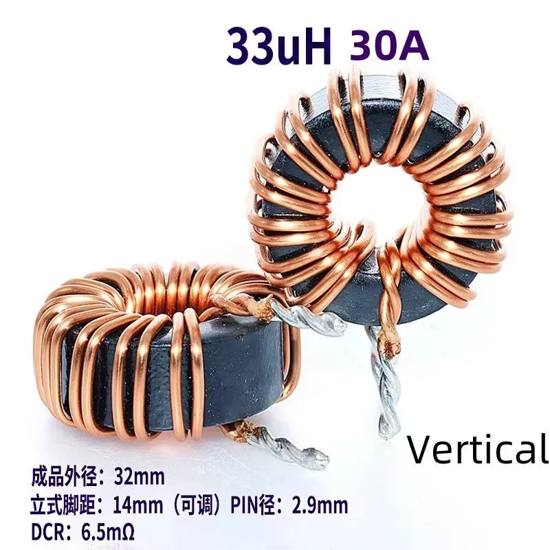 1Pcs High Current Magnetic Ring Inductor 106125-10uH 22uH 33uH 47uH 68uH 100uH Energy Storage Inductor Ring Inductor Choke Coil