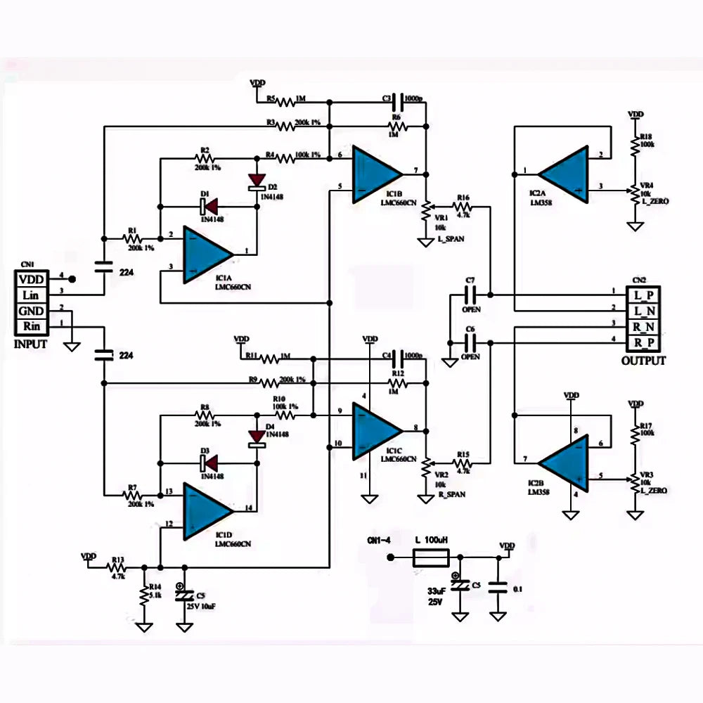 DC Single Supply 7-15V Dual-Channel Analog VU Meter Driver Board LMC660+LM358 Chip for Audio Tube Amplifiers Low Noise