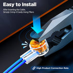AMPCOM 50/100PCS Rj45 Connector Crimp Connection Terminals K1 Connector Waterproof Wiring Ethernet Cable Telephone Cord Term