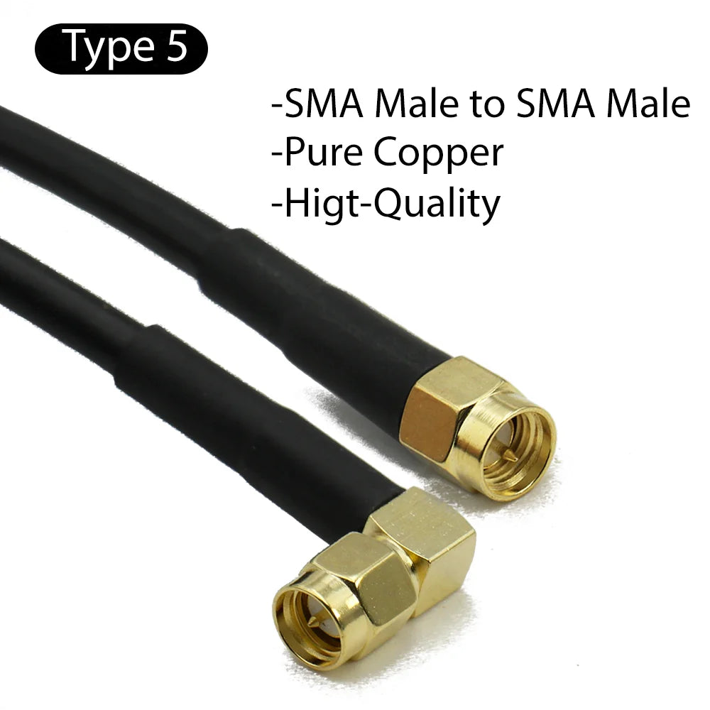 RG58 SMA to SMA Cable Male to Male extension jumper Pigtail male Adapter Cable my SMA  Antenna cable For WIFI 3G 4G GSM Antenna