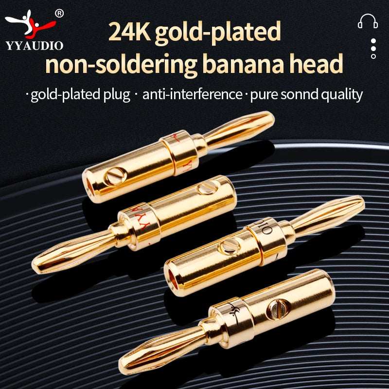 Banana Plug 4mm Alloy Gilding Banana Plugs for Speaker Cable Wire Banana Connector Adapter 8pcs Speaker Banana Plug Adapter