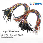5pcs SH1.0 2P/3P/4P/5P/6P to Du pont 2.54 1P Male/Female Line Electronic Wire Connector Color Cable 20/30cm for STEMMA QT/QWIIC