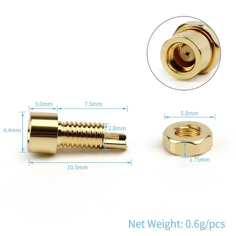 10pcs MMCX Connector Female Earphone PCB Mount Pin For Soldering IE800 Headphone Short Long Type Beryllium Copper Wire Connector