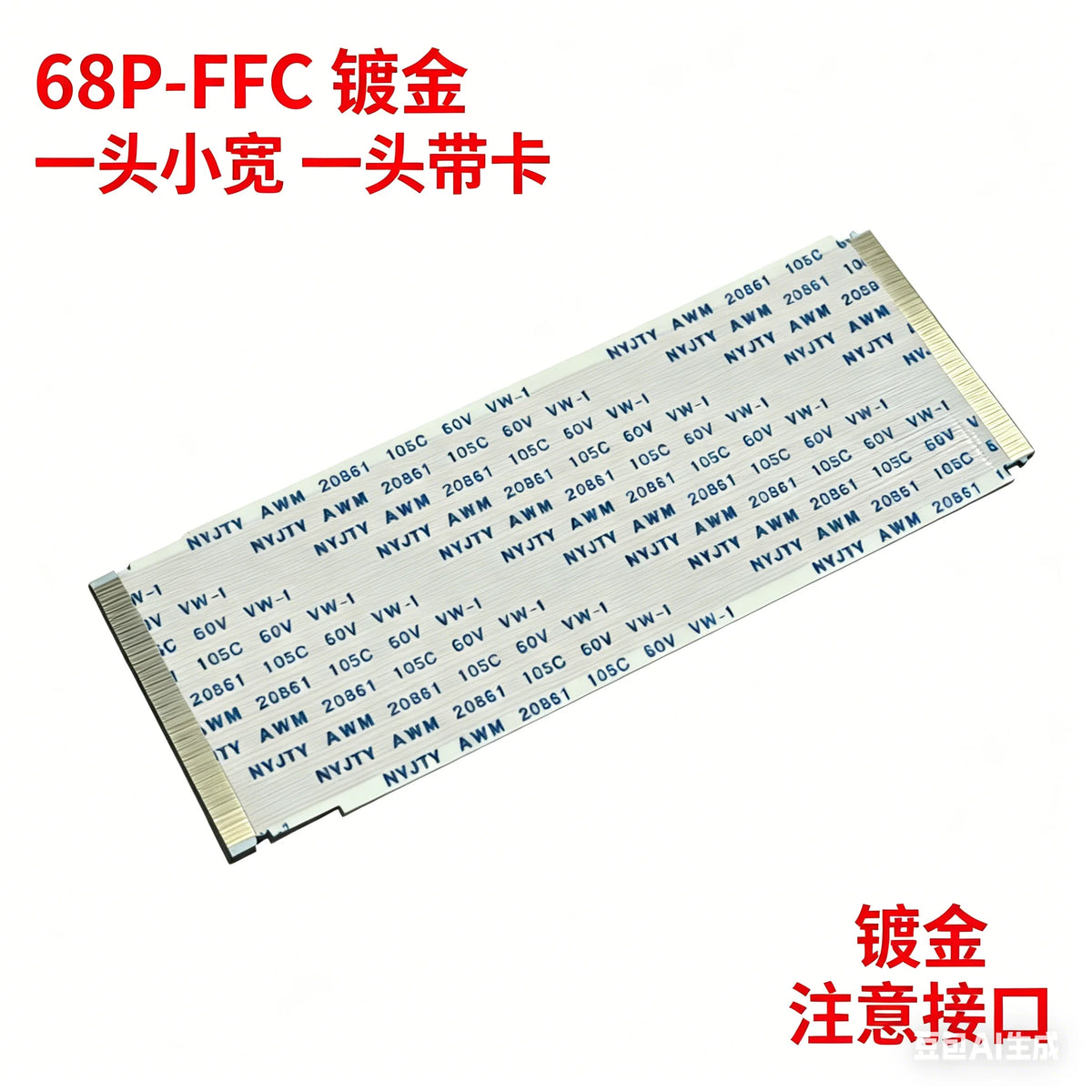 10Pcs Gold-Plated FFC FPC Flat Flexible Cable AWM 20706 105C 60V VW-1 0.5MM Pitch 40/50/55/60/68/80/96 Pin