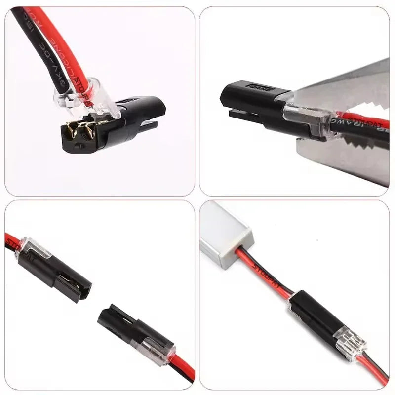Quick Wire Connector Pluggable Locking Buckle Terminal Block Universal Compact Electrical Cable Jointer for LED Strip Car DIY