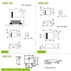 100Pcs / Pack B5819W B5819WS BAT54 BAT54A BAT54C BAT54S SOT-23 SOD-123 SOD-323 SMD Schottky Barrier Rectifier Diode SMT Diodes