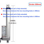 12V 24V Stroke 150mm 200mm 250mm Linear Actuator 1000N Max Lift with Mounting Brackets IP54 Waterproof Linear Motion Actuator
