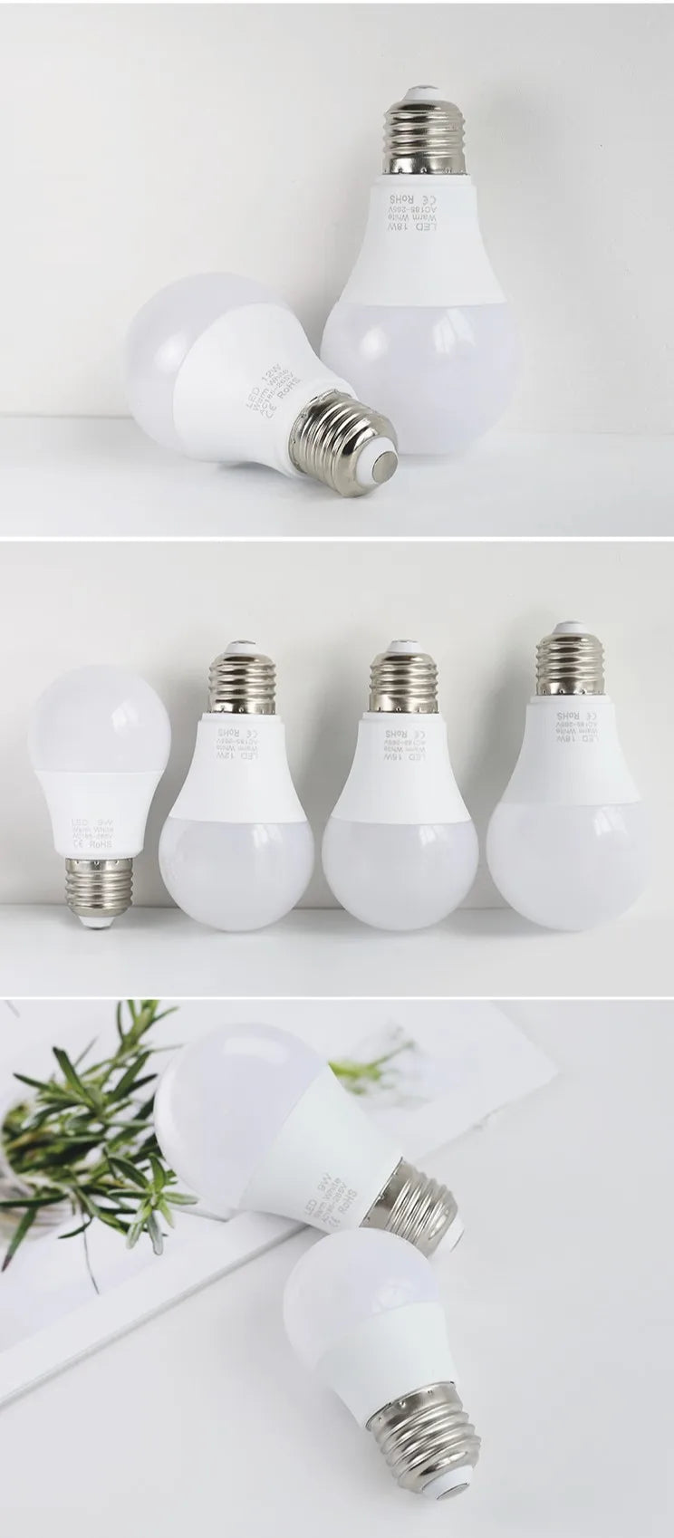 4pcs/lot LED Light Bulbs E27 AC 220V SMD2835 3W 6W 9W 12W 15W 18W Home Indoor Room LED Lamps Cold/Warm White Lights Bulb