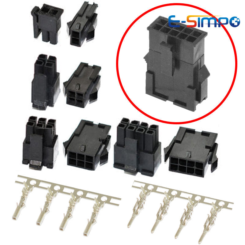 10Sets Molex 3.0mm Dual Row 2*1/2/3/4/5/6/7/8P Male Female Aerial Mating Connector (43025 Plug+43020 Female Housing+Terminal)