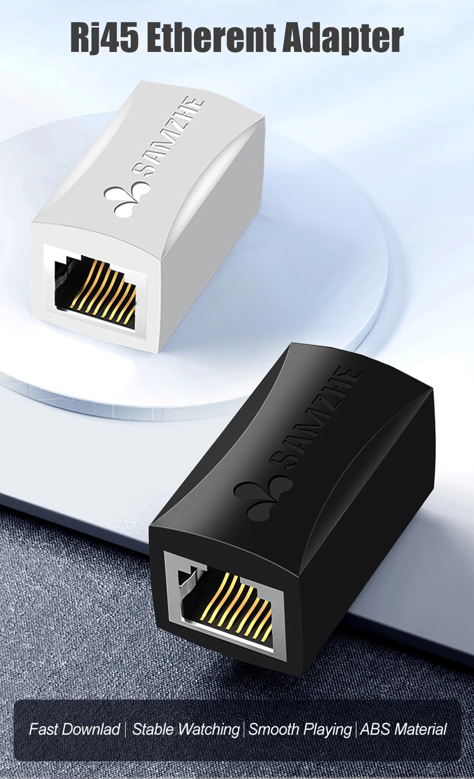 SAMZHE Ethernet Adapter 8P8C RJ45 Lan Cable Extension Connector for Internet Connection Cord Female to Female