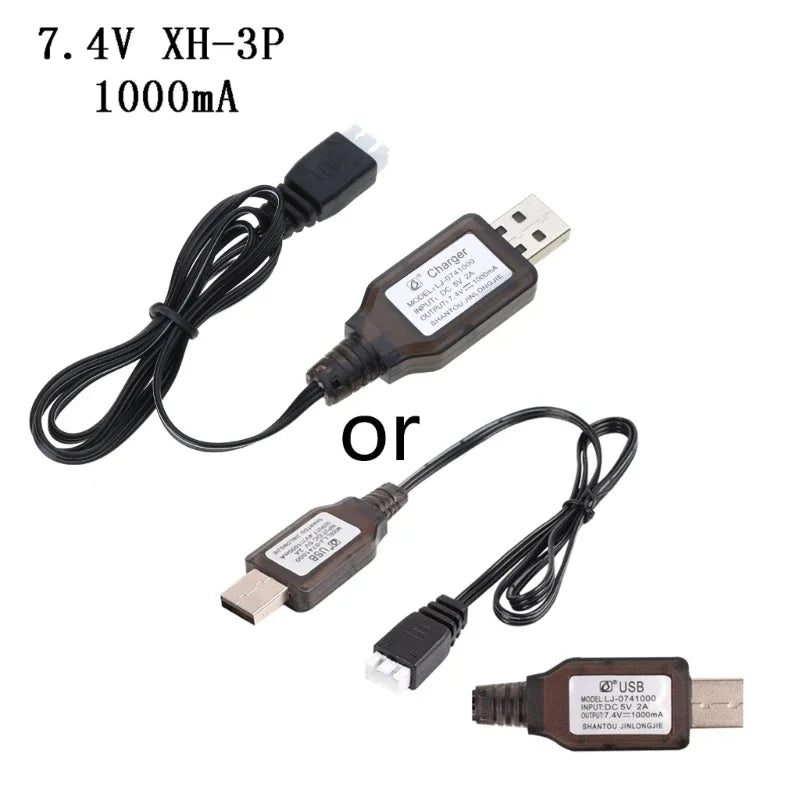 7.4v Charger XH-3P 2S Lipo Battery Fast Charging Electric for Cars RC Drone Toys Spare parts USB Charger 2000/1000/500mA