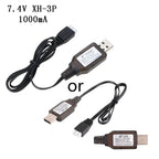 7.4v Charger XH-3P 2S Lipo Battery Fast Charging Electric for Cars RC Drone Toys Spare parts USB Charger 2000/1000/500mA