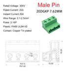 10sets Female Male Plug Aerial Butt Welding 2EDGRK-7.62mm 2EDGK7.62 0.3inch 2-16P Plug Solder-free Wire Terminal Block Connector
