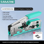 SAMZHE RJ45 Crimp Tool Crimper Cutter for Cat5e/6/7/8 8P 6P Modular Connector Ethernet All-in-one Wire Tool ﻿Ethernet Modular