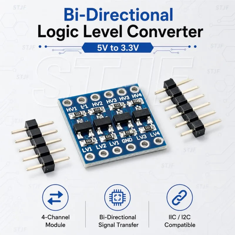 STJF 10PCS Logic Level Shifter Bi-Directional two Four-way two-way logic level transformation module