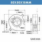WINSINN 5015 50mm Fan 5V 12V 24V 1 Meter , 3D Printer Micro Blower Hydraulic / Dual Ball Bearing, Brushless Cooling 50x15mm 2PIN