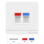 AMPCOM 86 Type Faceplate Computer Socket Panel Network Module RJ11 RJ45 Cable Interface Outlet Wall Socket Electrical Equipment