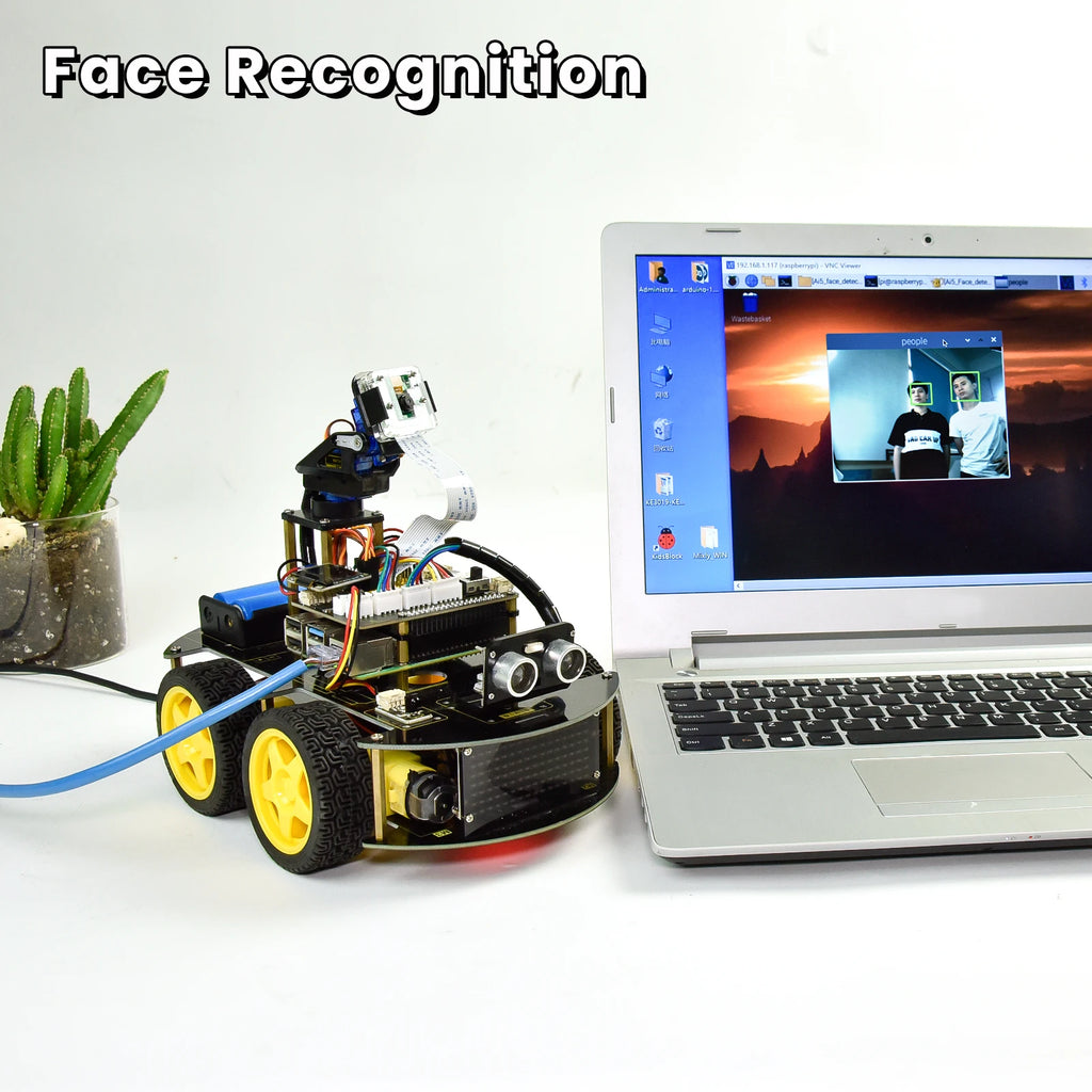 Keyestudio Raspberry Pi 4B Robot Car+5 Megapixels Camera Module Python Programming For Raspberry Pi 4B(No Raspberry Pi Board )