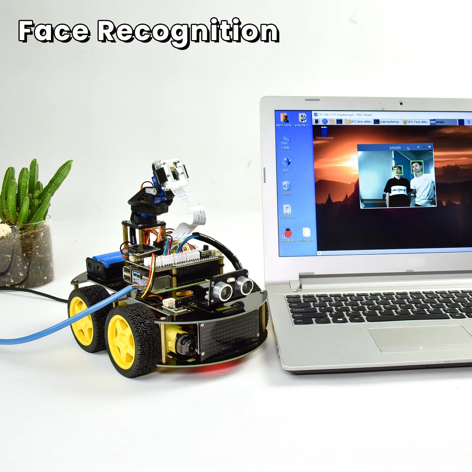 Keyestudio Raspberry Pi 4B Robot Car+5 Megapixels Camera Module Python Programming For Raspberry Pi 4B(No Raspberry Pi Board )