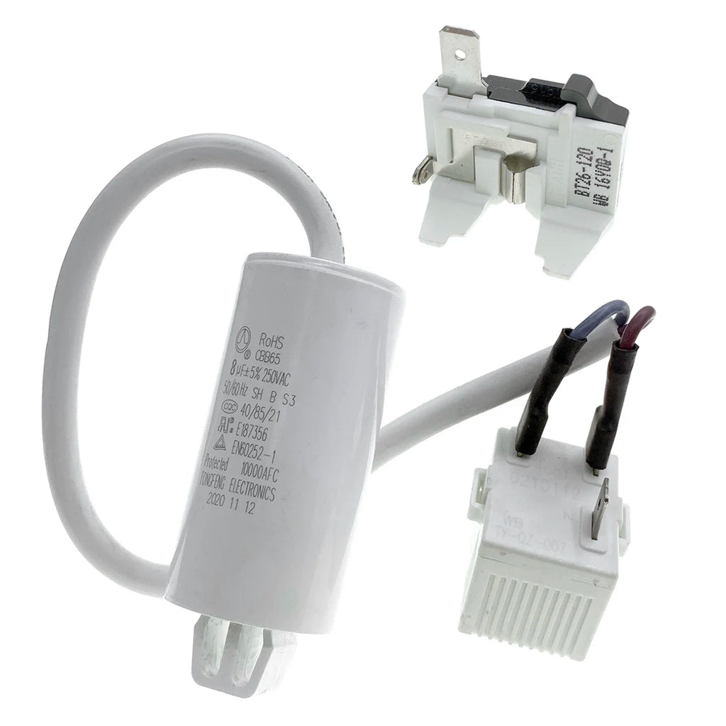 TY-QZ-007 Refrigerator Compressor Replacement PTC Starter Relay & Capacitor CBB65 & Overload Protector Kit for Danby Freezer