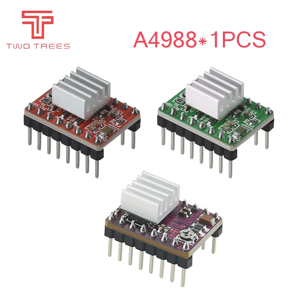 3D Printer Parts A4988 With Heat Sink StepStick Stepper Motor Driver Carrier Reprap 4-layer PCB Replace 1.4 MKS GEN Board