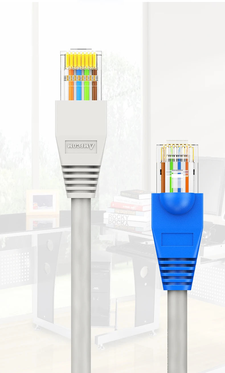 AMPCOM RJ45 Connector Strain Relief Boots Cover for CAT6/5E/5 Ethernet Cable, Plastic Lan Cable Strain Connector Boot Ends Caps
