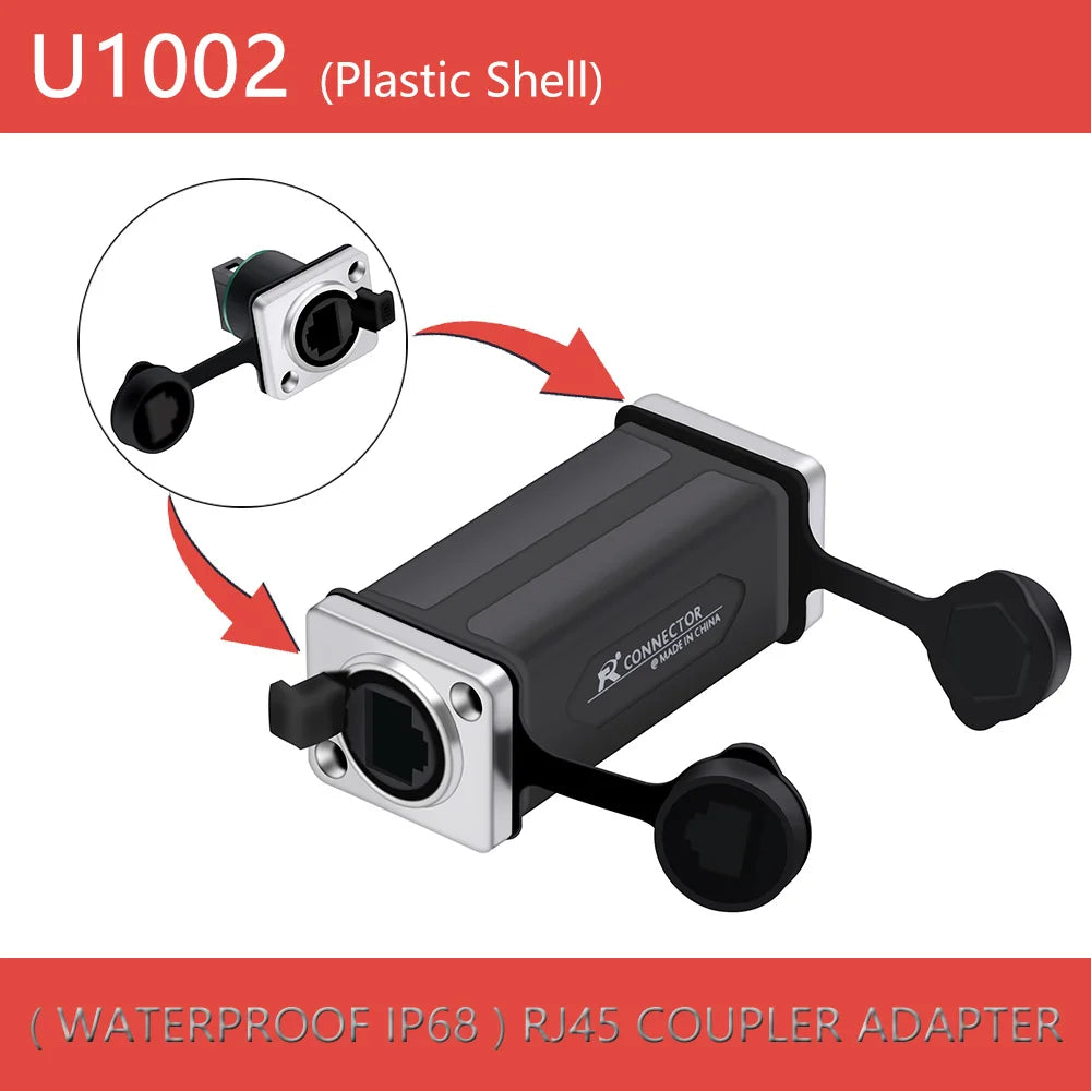 1pc New Arrival Waterproof Network Connector RJ45 Ethernet Connector Female Panel Mount Sockets IP65 Level