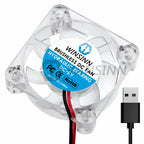 WINSINN 25mm 30mm 40mm RGB Fan USB Color Led DC 5V 12V 24V 2510 3010 4010 Hydraulic Bearing Brushless Cooling 2PIN