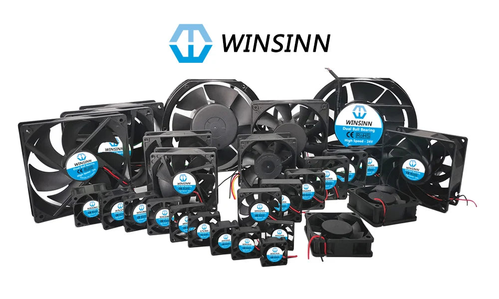 WINSINN 5015 50mm Fan 5V 12V 24V 1 Meter , 3D Printer Micro Blower Hydraulic / Dual Ball Bearing, Brushless Cooling 50x15mm 2PIN