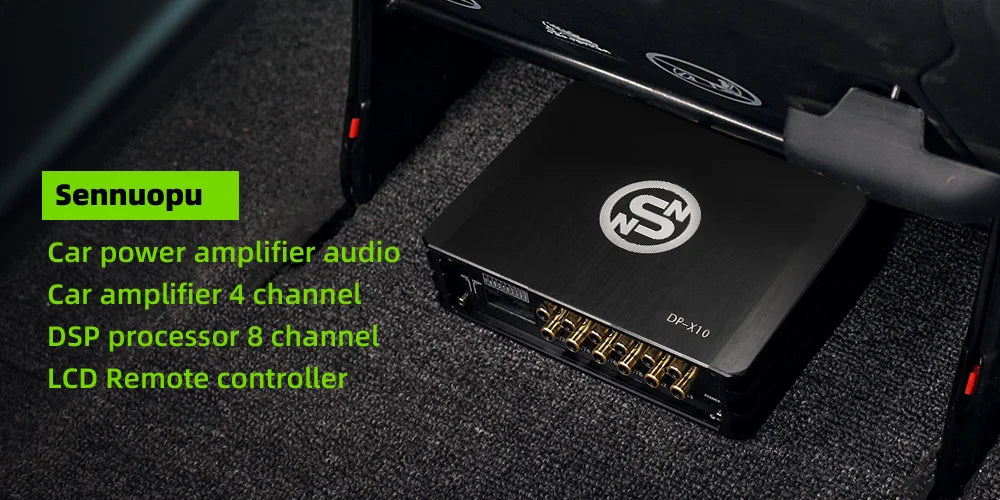 Sennuopu DP X10 Car Audio 4 Ch Power Amplifier 8 Channel Dsp Processor Bluetooth Amp Equalizer Amplificador Automotivio Sound
