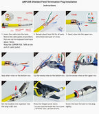 AMPCOM RJ45 Connector, CAT8 STP Tool Free Shielded Modular Plugs CAT7 CAT6A Zinc Alloy Field Termination Plug 40Gbps 2000Mhz