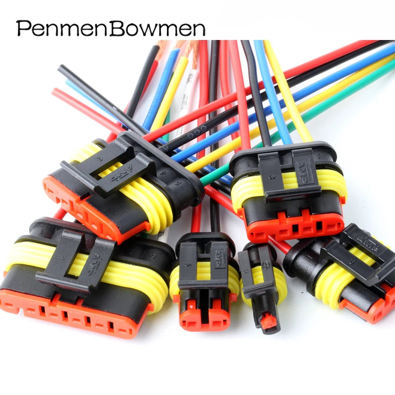 1 Set 1 2 3 4 5 6 Pin Auto Xenon Lamp Electrical Cable Connectors Waterproof Female Male Wire Harness Plug for Car Motorcycle