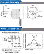 4000Rpm 24V  DC 42BLS01 42BLS02 42BLS03 42BLS04 42mm Square BLDC Motor 3-Phase 26-105W Brushless Motor with Hall-Sensor
