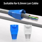 AMPCOM RJ45 Connector Strain Relief Boots Cover for CAT6/5E/5 Ethernet Cable, Plastic Lan Cable Strain Connector Boot Ends Caps