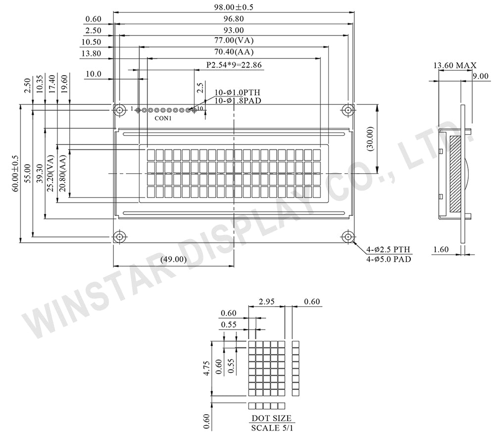 Winstar New WH2004AR-TFH-JT# ST7066 IIC/SPI 204 2004 20*4 20x4 Character UART LCD Display Module 5V Screen