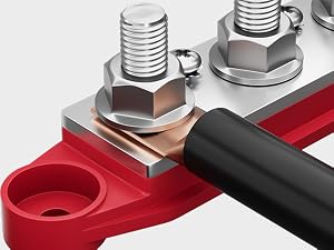 Bus Bar 12V 250A Power Distribution Block 4 X M10 / M8 Studs Marine Bus Bar 12 Volt Battery Busbar Terminal Block for Car Boat