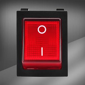 5PCS 30A 250V KCD2 KCD4 Rocker Switch DPST 4 Pin Red Lighted 120V Rocker Toggle Switch ON Off Heavy Duty T125