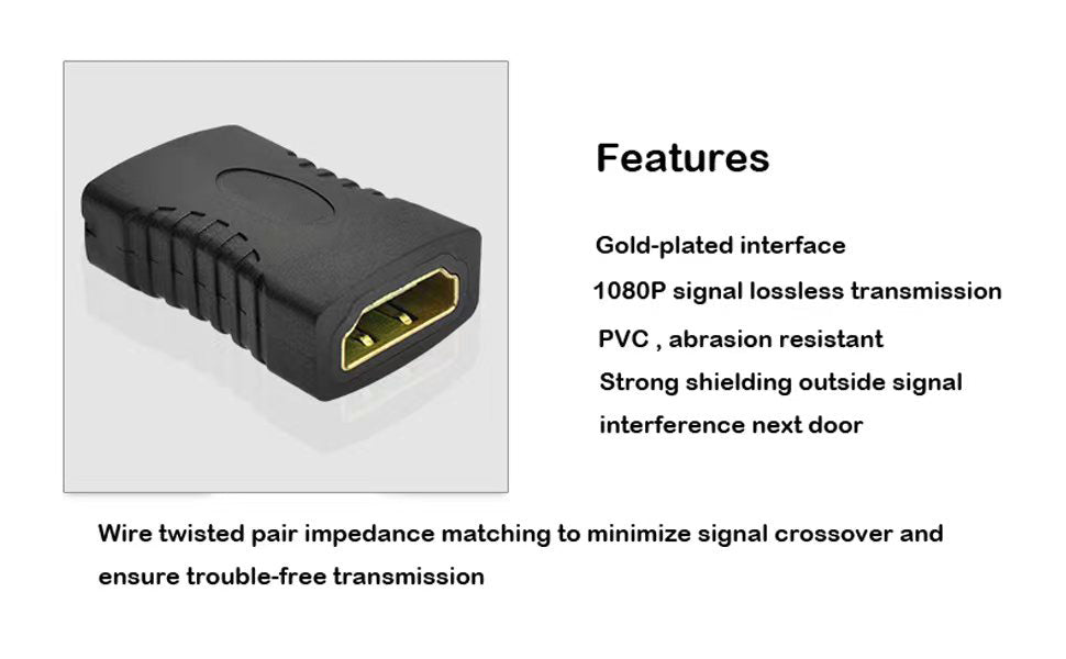 HDMI Female to Female Connector HDMI Extension Cable High-Definition Connector Version 1.4 Computer Video HDMI Straight Connecto
