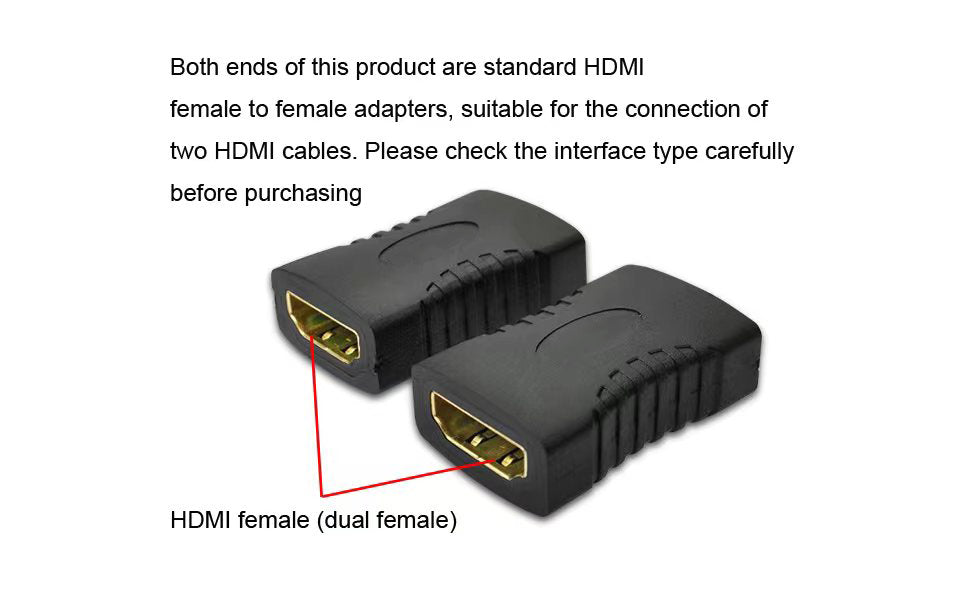 HDMI Female to Female Connector HDMI Extension Cable High-Definition Connector Version 1.4 Computer Video HDMI Straight Connecto