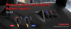 5PCS Toggle Switch 12v 30A Oval Rocker Switch 3 Pin Red Blue LED Lighted On Off Switch for Automative Car RV Marine Boat