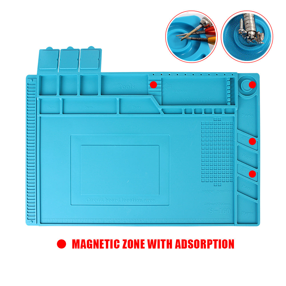 For BGA Soldering Station Silicone Repair Pad Magnetic Heat-Resistant Adsorption Soldering Mat Platform