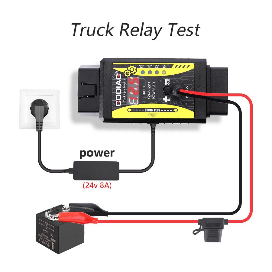 GODIAG GT106 PLUS 24V to 12V Heavy Duty Truck Converter Adapter for X431 Easydiag/ThinkCar2/Thinkdiag/GOLO Carcare/DBScar II