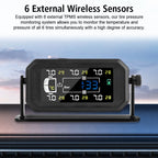 H13 Truck Car Tyre Pressure Monitor 6 External Sensors Tire Pressure Monitoring System Intelligent Temperature Warning Fuel Save