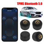 Bluetooth 5.0 External Mobile Phone APP Display TPMS Android/IOS Tire Pressure Monitoring System Car Tire Pressure Sensors
