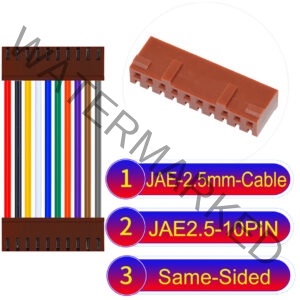 JAE 2.5mm 10-Pin Same-Side-Head 22AWG PVC Cable