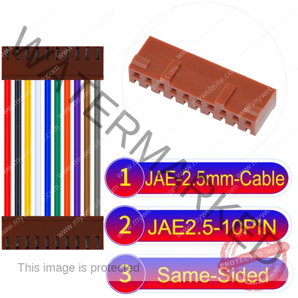 JAE 2.5mm 10-Pin Same-Side-Head 22AWG PVC Cable