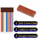 JAE 2.5mm 10-Pin Single-Headed 22AWG PVC Cable