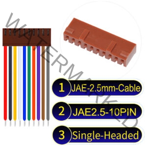 JAE 2.5mm 10-Pin Single-Headed 22AWG PVC Cable