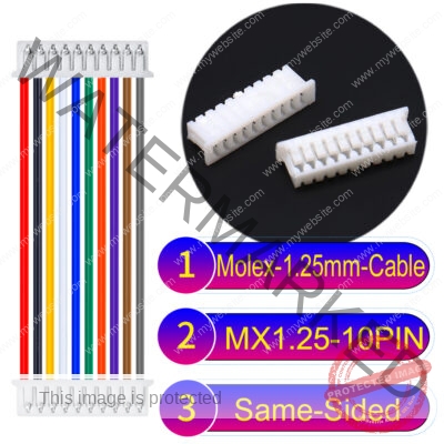 Molex MX1.25mm Picoblade 10-Pin Same-Side-Head 28AWG UL1571 Cable