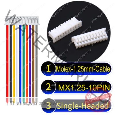 Molex MX1.25mm Picoblade 10-Pin Single-Headed 28AWG UL1571 Cable